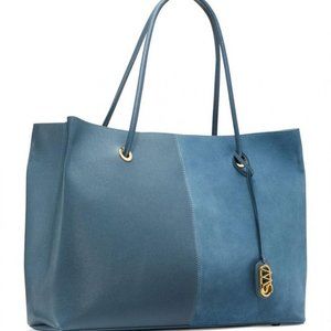 STUART WEITZMAN The 5050 Tote Cerulean Light Blue Leather And Suede